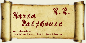 Marta Moljković vizit kartica